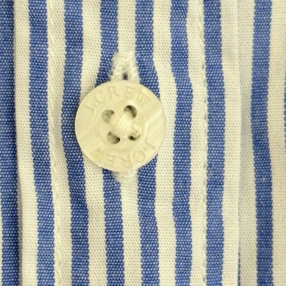 J. Crew Shirt Women’s XS Button-up Poplin Signature Fit Blue Stripes Minimalist - Picture 6 of 12